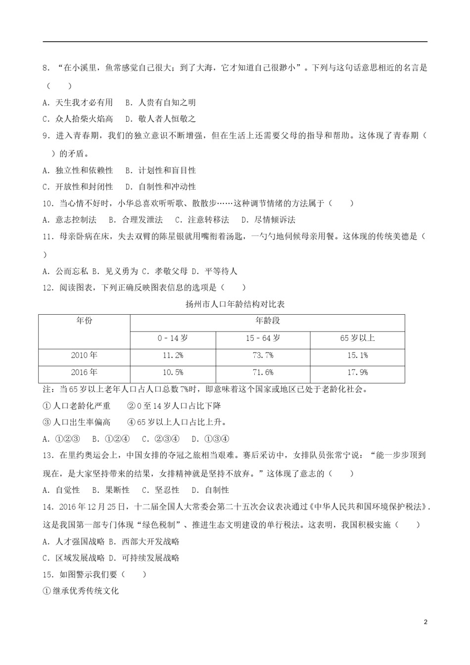 江苏省扬州市2017年中考思想品德真题试题（含解析）.doc_第2页