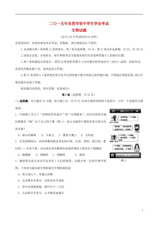 山东省东营市2015年中考生物真题试题（含答案）.doc