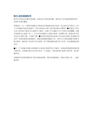 努力 成为高级秘书