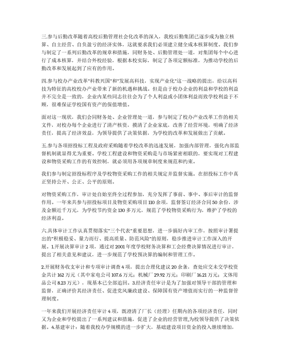 审计会计工作总结范文_第2页