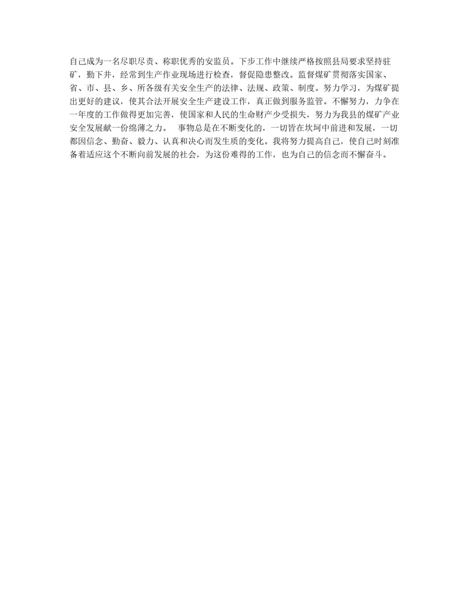 煤矿安监员个人工作总结_第2页