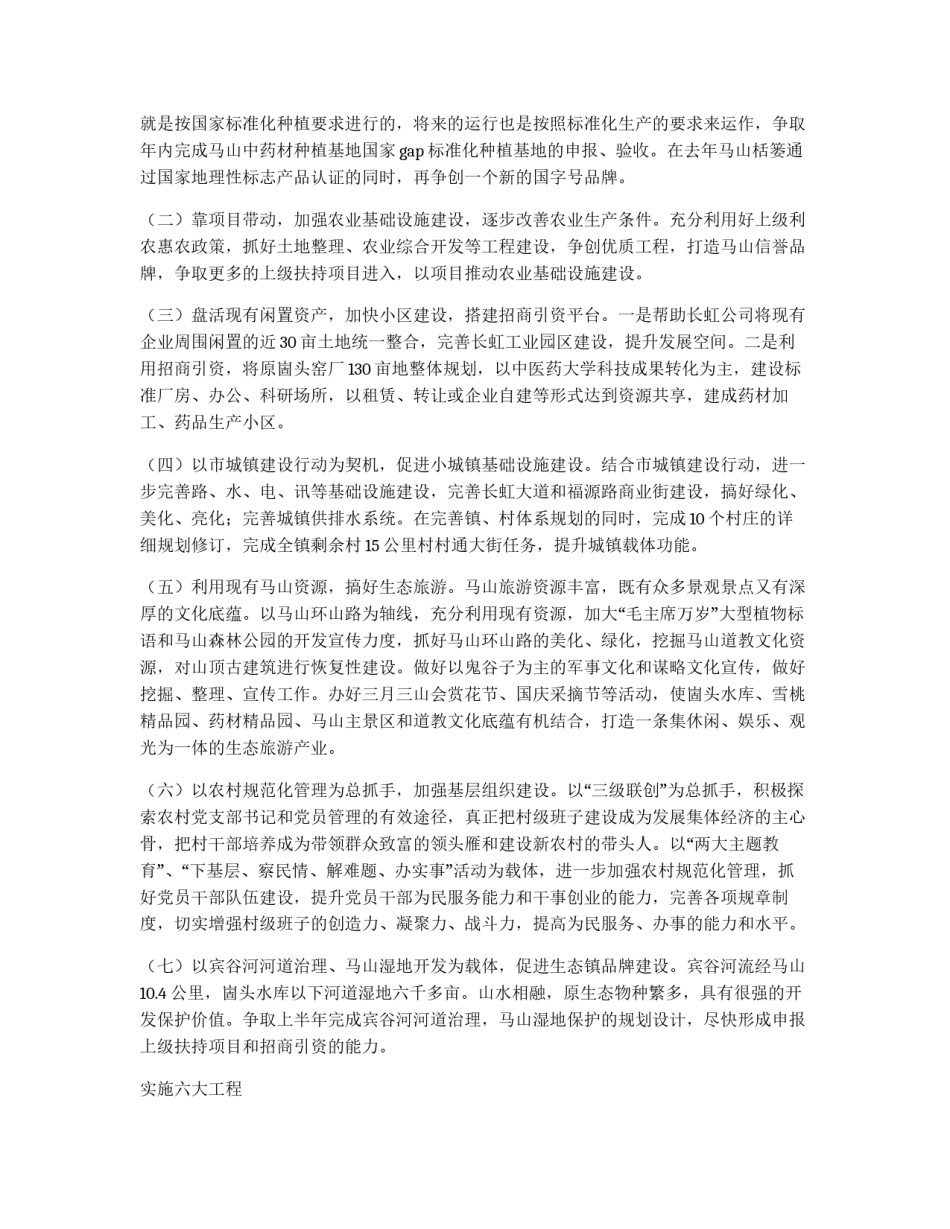 乡镇工作打算_第2页