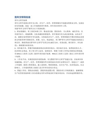青年文明号标准