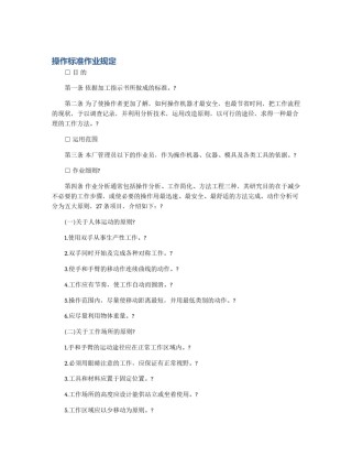 操作标准作业规定