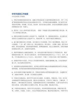 中学共青团工作制度