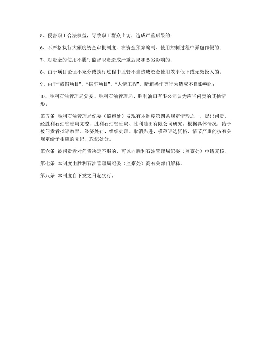 重大项目投资决策大额度资金运作问责制度_第2页