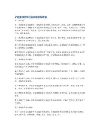 矿务集团公司效能监察实施细则