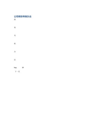 公司绩效考核办法