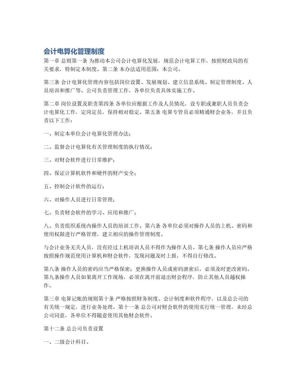 会计电算化管理制度_第1页