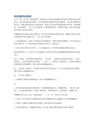 资金预算作业准则