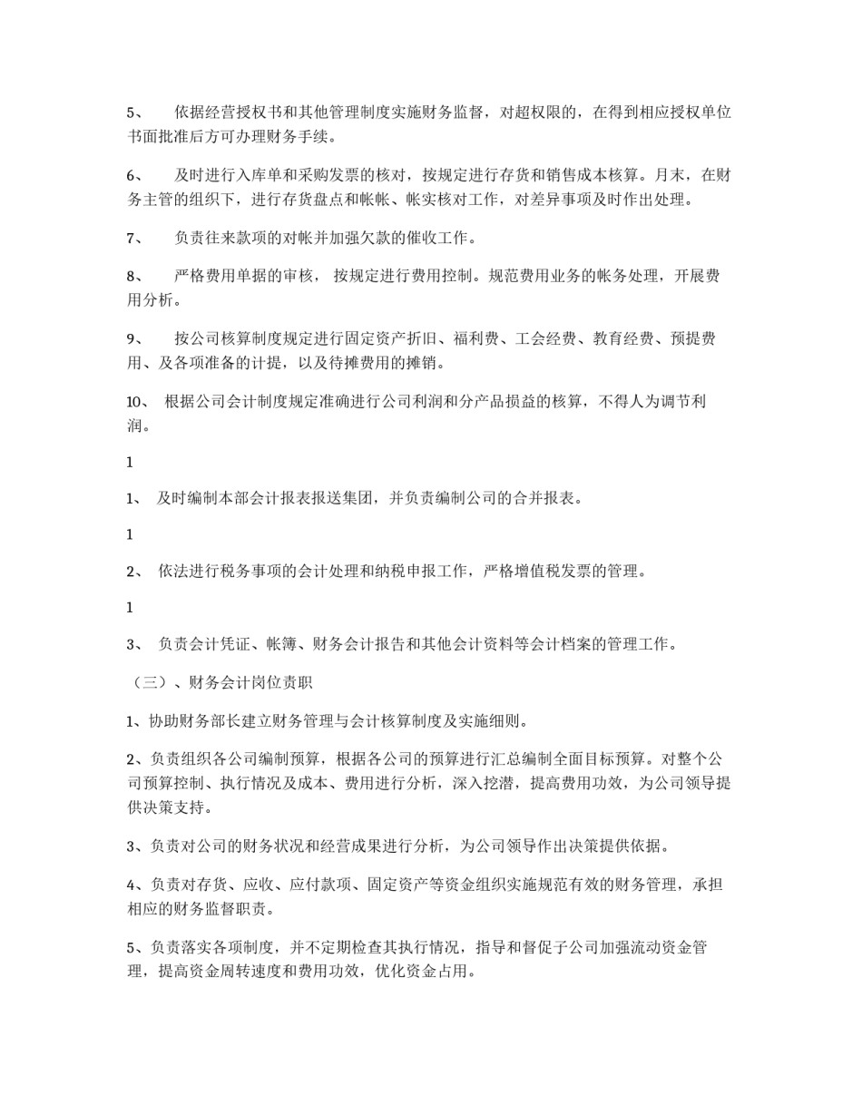 TCL财务岗位职责制度_第2页