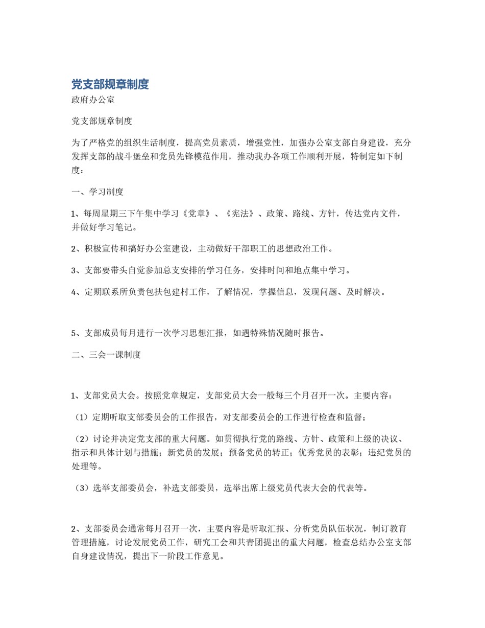 党支部规章制度_第1页