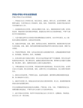 罗镇乡罗镇小学安全管理制度