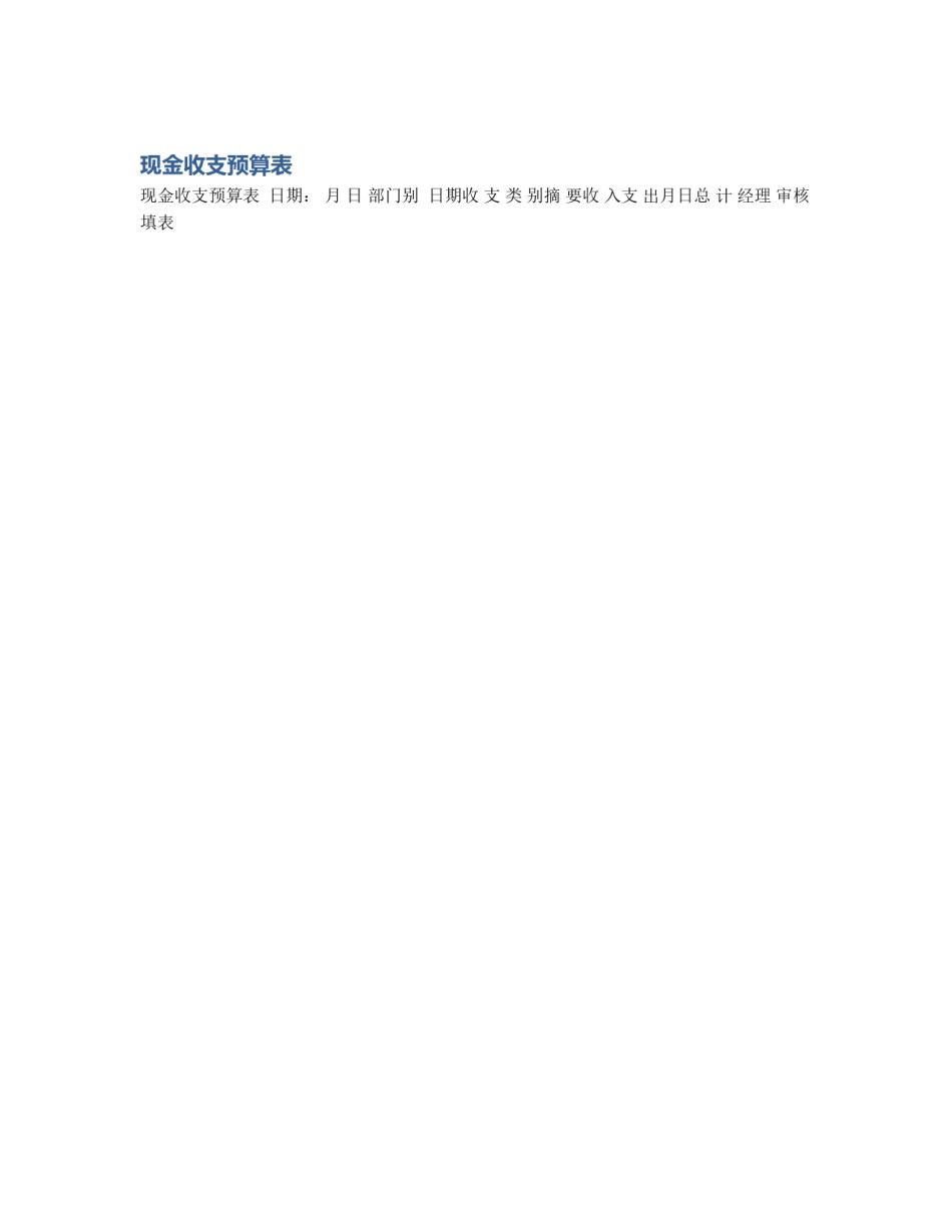 现金收支预算表_第1页