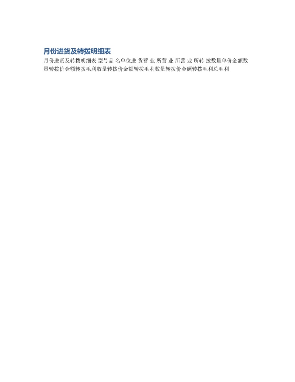 月份进货及转拨明细表_第1页
