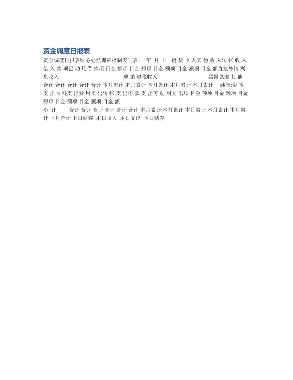 资金调度日报表_第1页