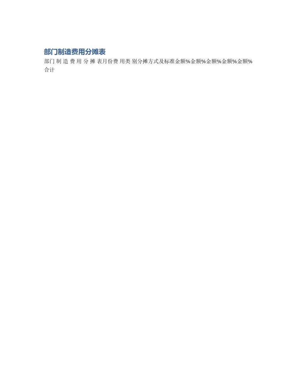 部门制造费用分摊表_第1页