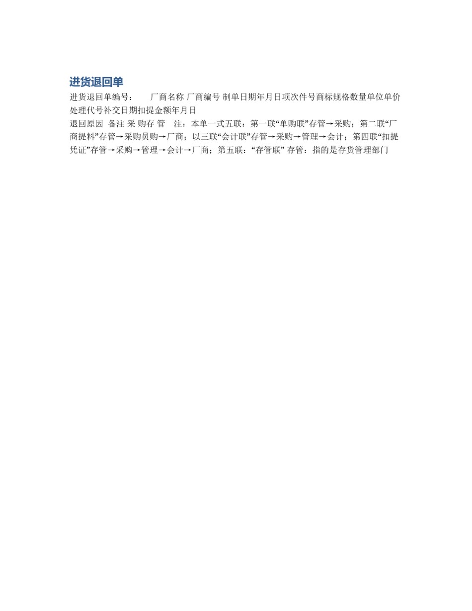 进货退回单_第1页