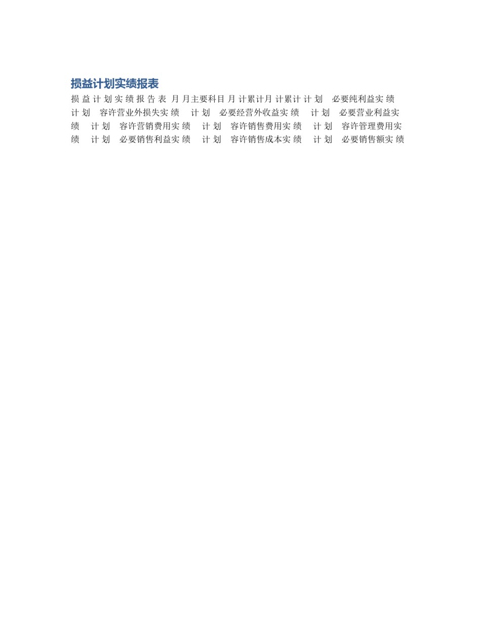 损益计划实绩报表_第1页