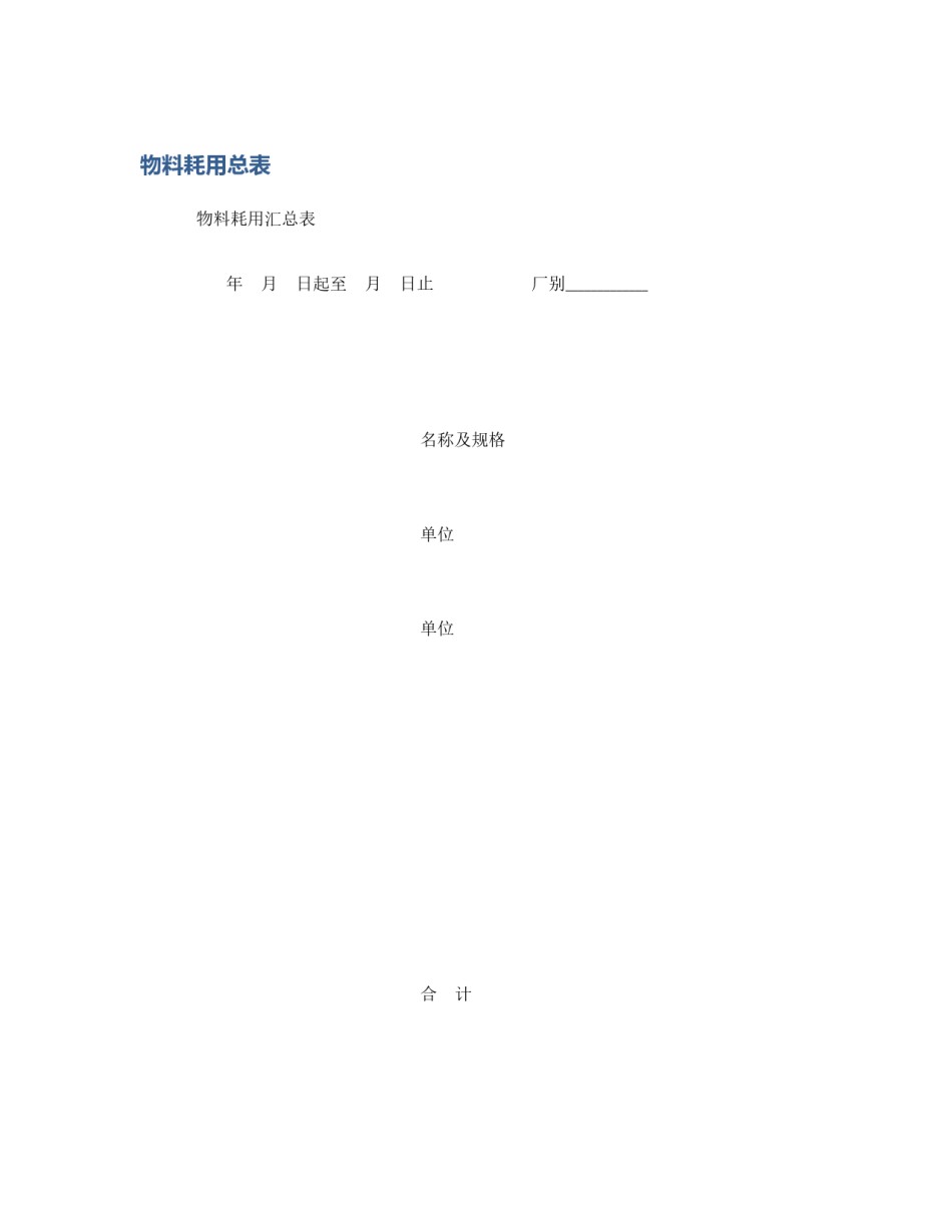 物料耗用总表_第1页