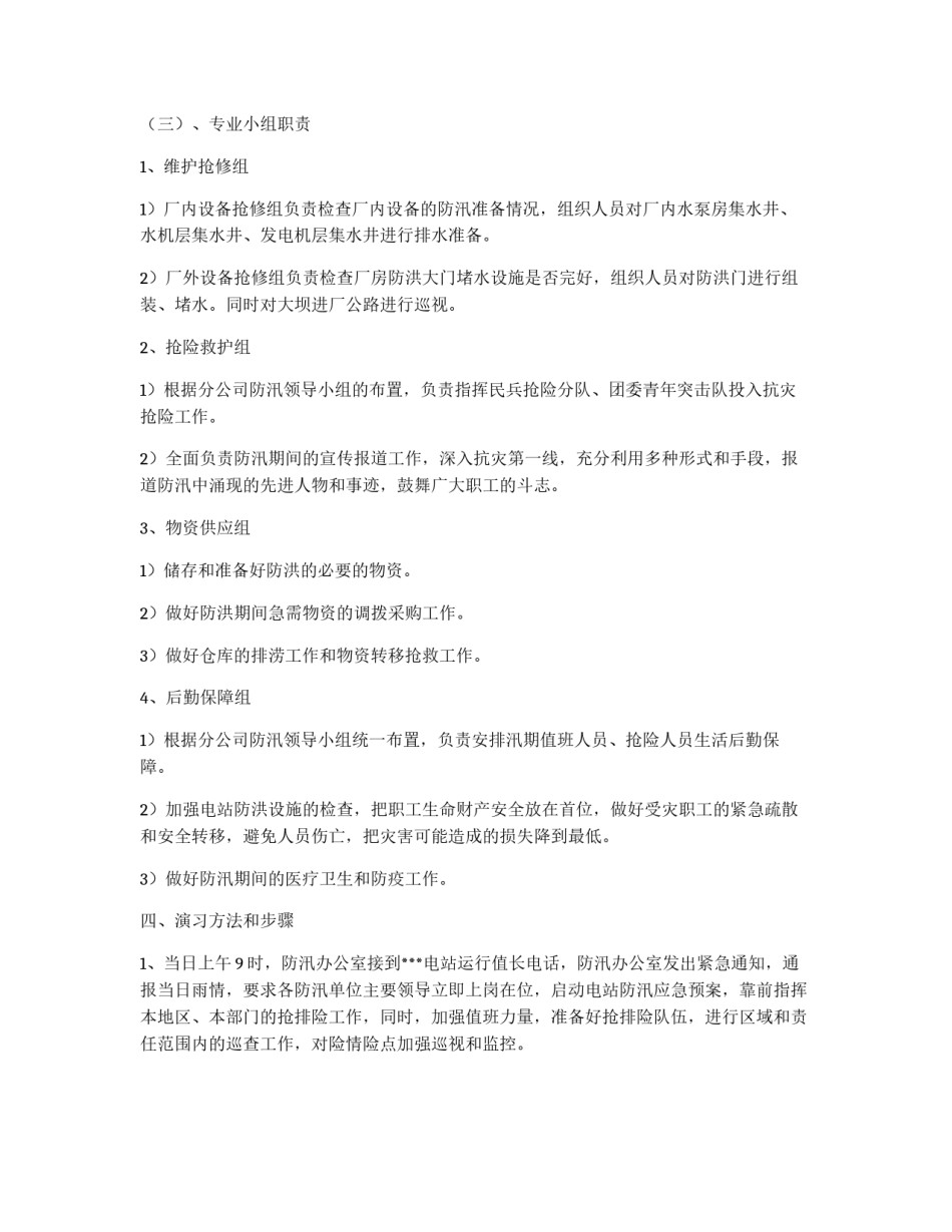 电站防洪防汛防洪实战演习方案_第3页