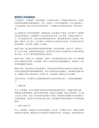 新教师三年发展规划