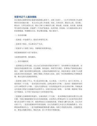 党委书记个人整改措施