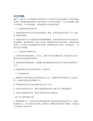 农工作思路