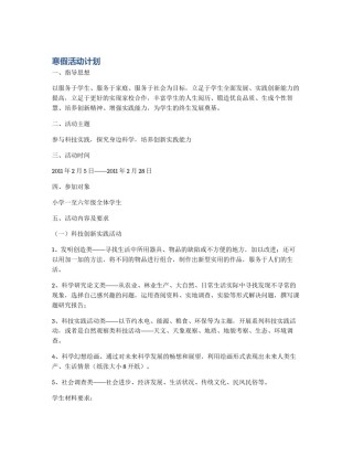 寒假活动计划