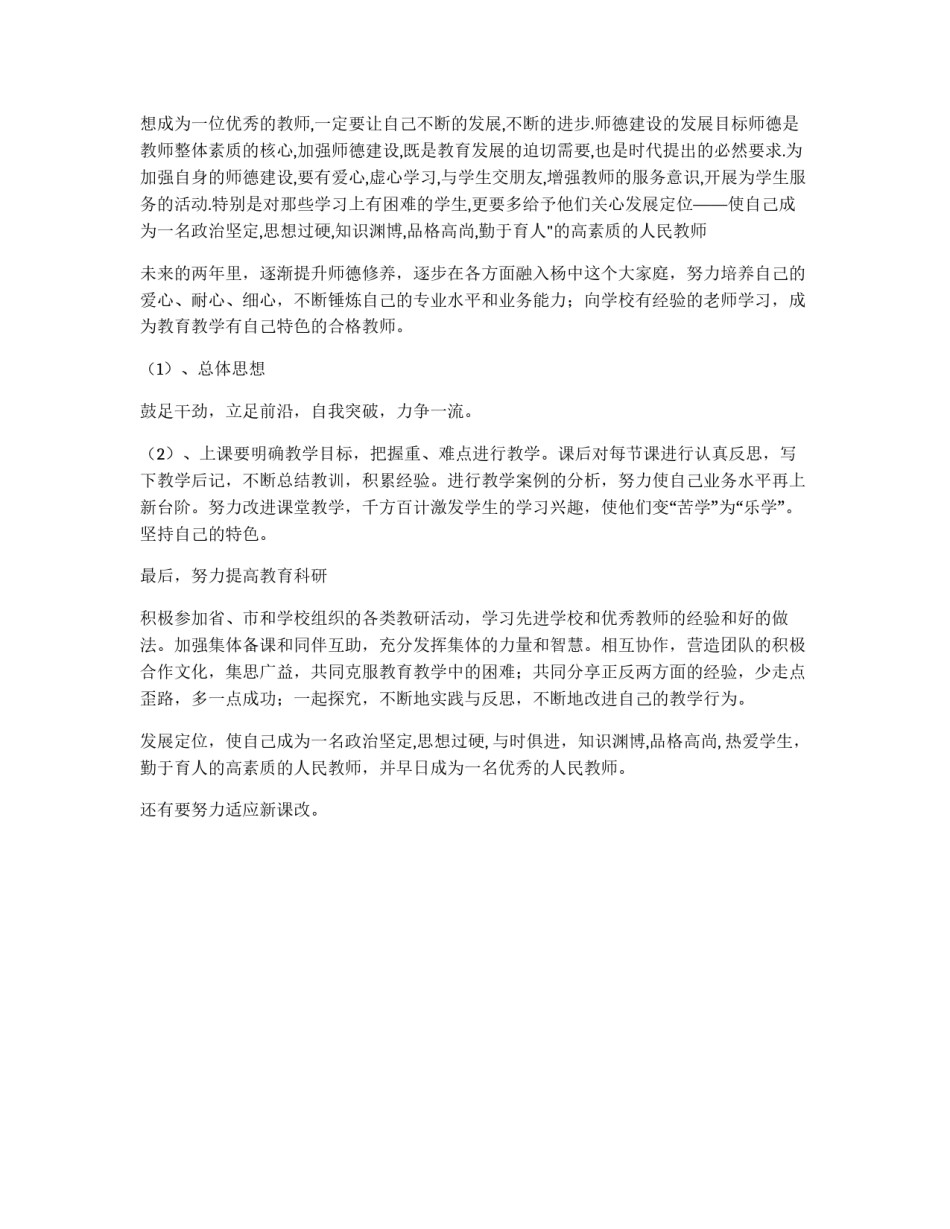 教师个人发展规划书_第2页