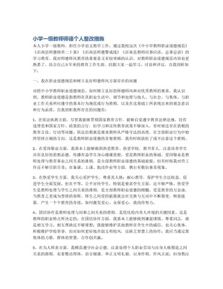 小学一级教师师德个人整改措施