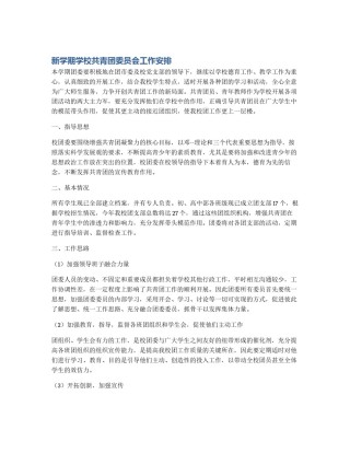 新学期学校共青团委员会工作安排