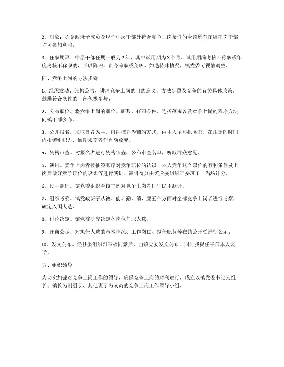 领导优化竞争上岗方案_第2页