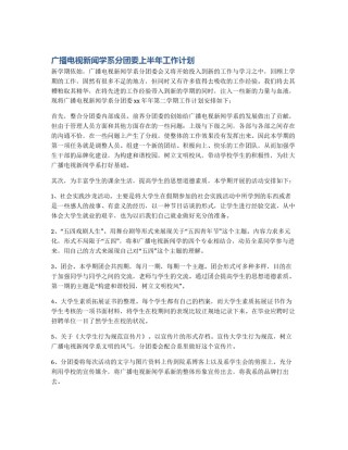 广播电视新闻学系分团委上半年工作计划