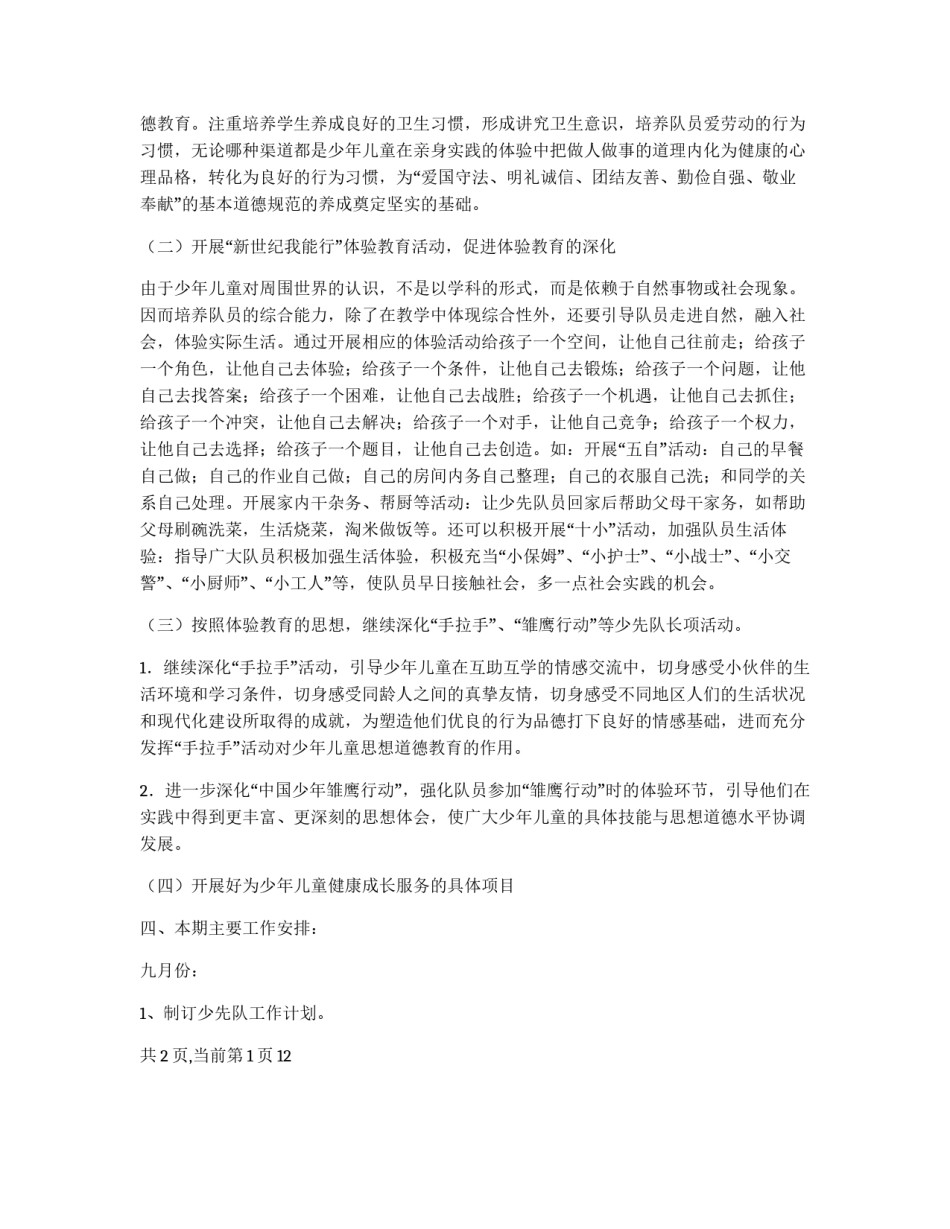 农村少先队工作计划_第2页