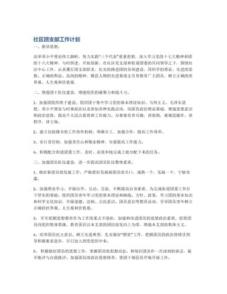 社区团支部工作计划