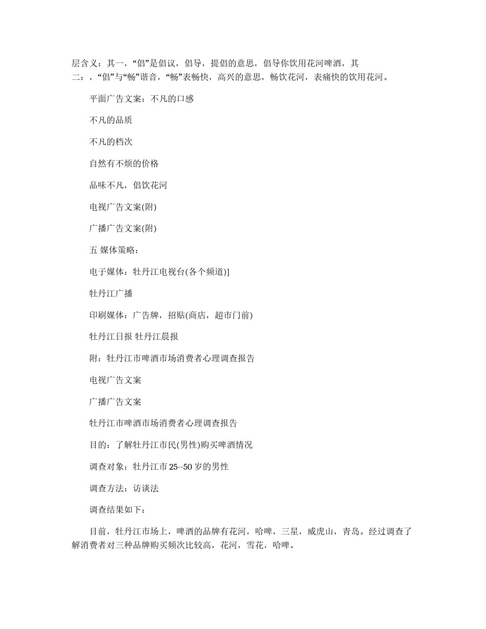 品牌啤酒广告策划书_第3页