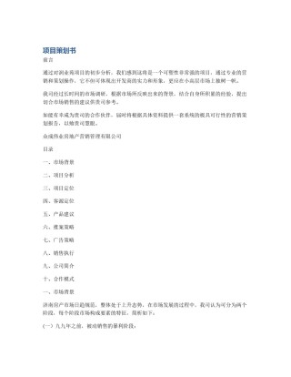 项目策划书