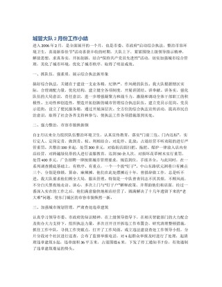 城管大队2月份工作小结