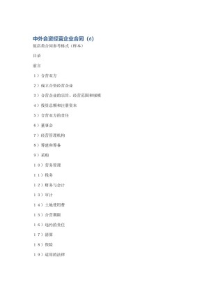 中外合资经营企业合同（6）
