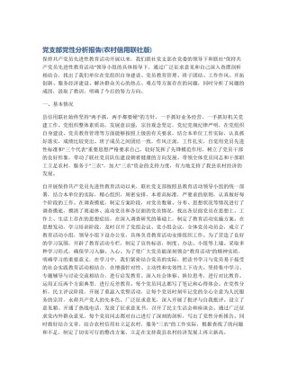 党支部党性分析报告(农村信用联社版)