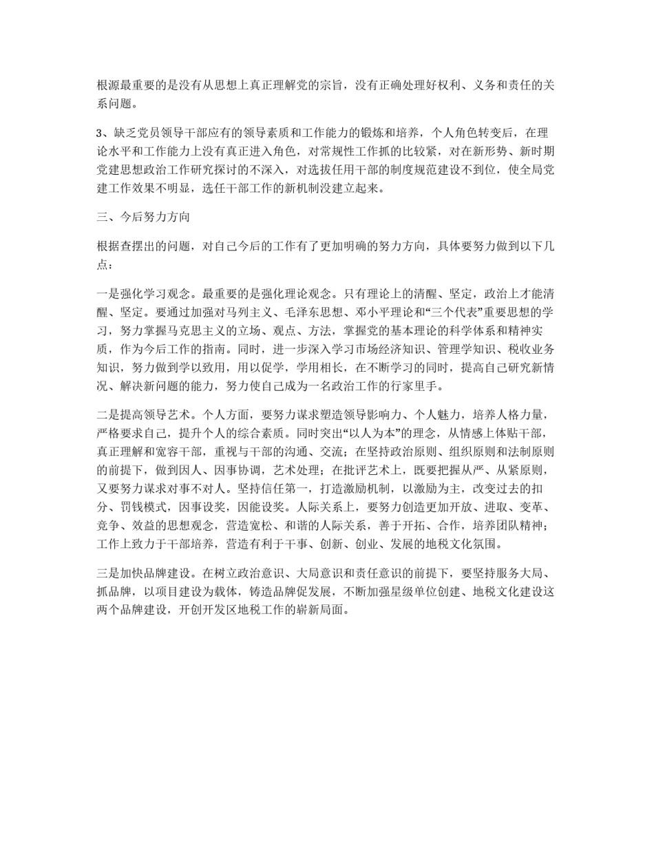 地税民主生活会发言_第3页