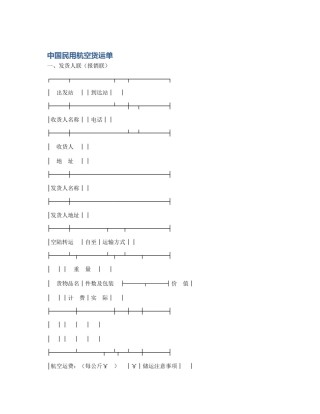 中国民用航空货运单