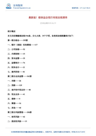 法询--最新版！银保监会现行有效法规清单.pdf