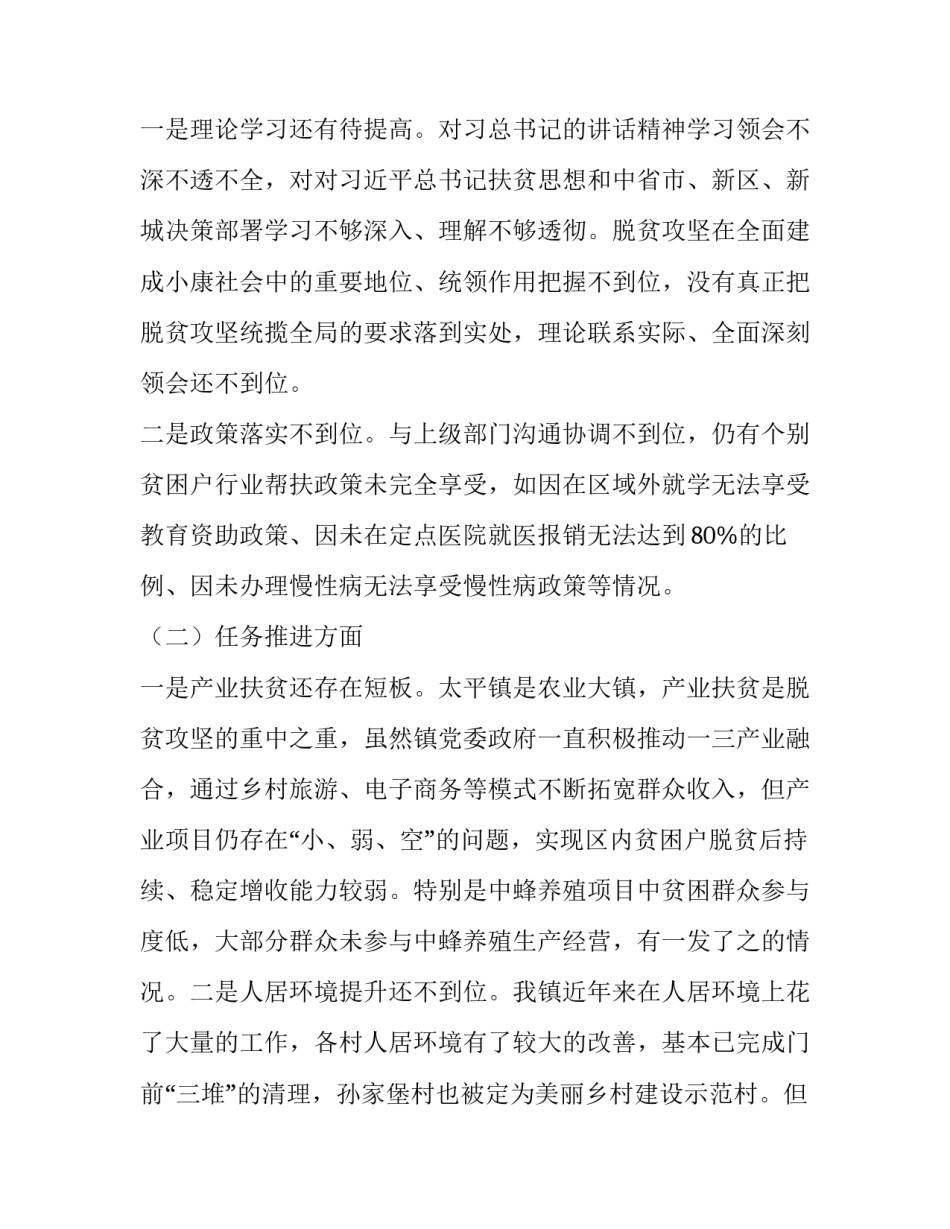 2019脱贫攻坚巡视考核整改专题民主生活会对照检查材料与乡镇脱贫攻坚巡视考核整改专题民主生活会整改措_2019脱贫攻坚整改方案_第2页