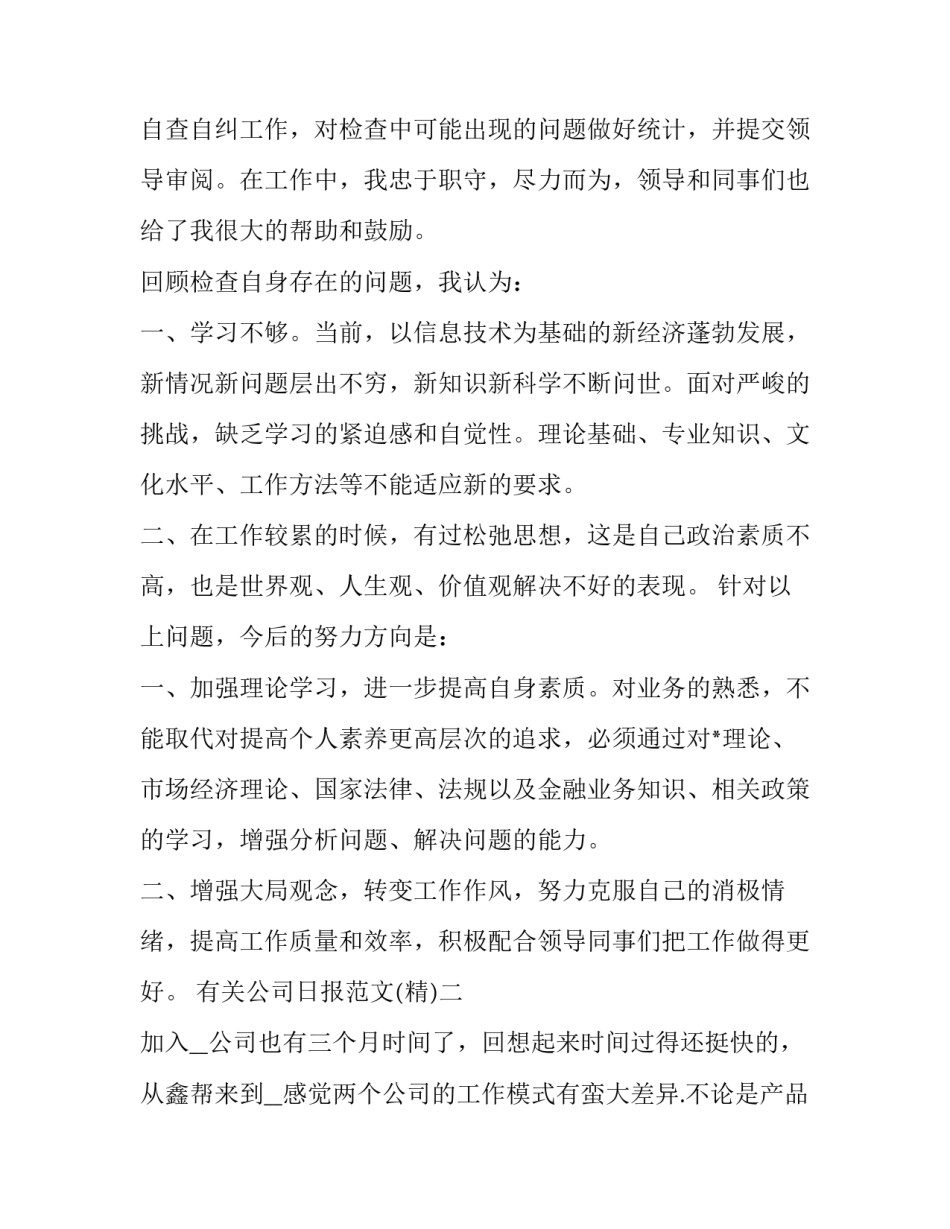公司日报范文 公司写日报(三篇)_第2页