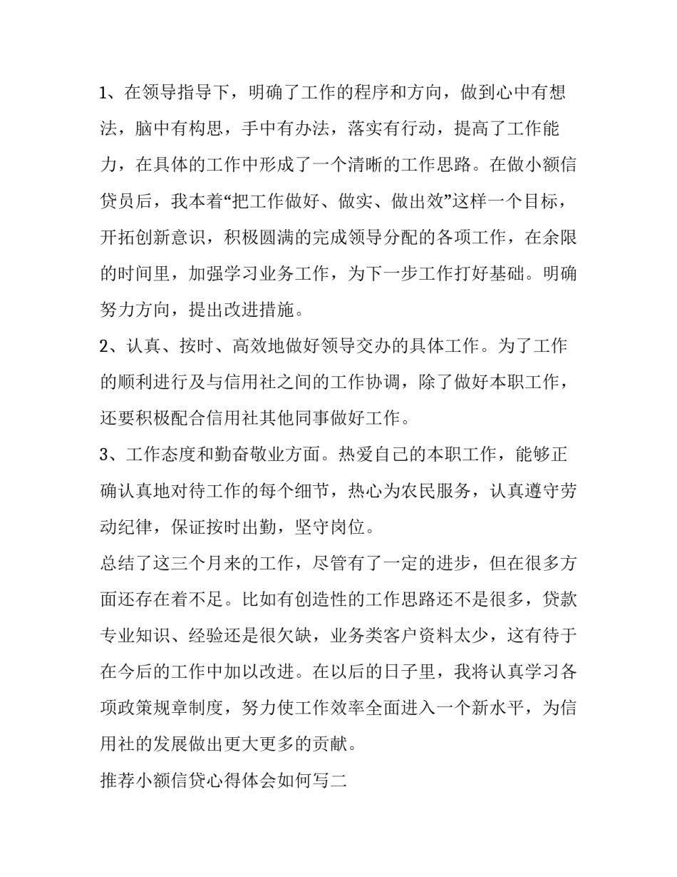 小额信贷心得体会如何写 对小额信贷的看法(五篇)_第3页