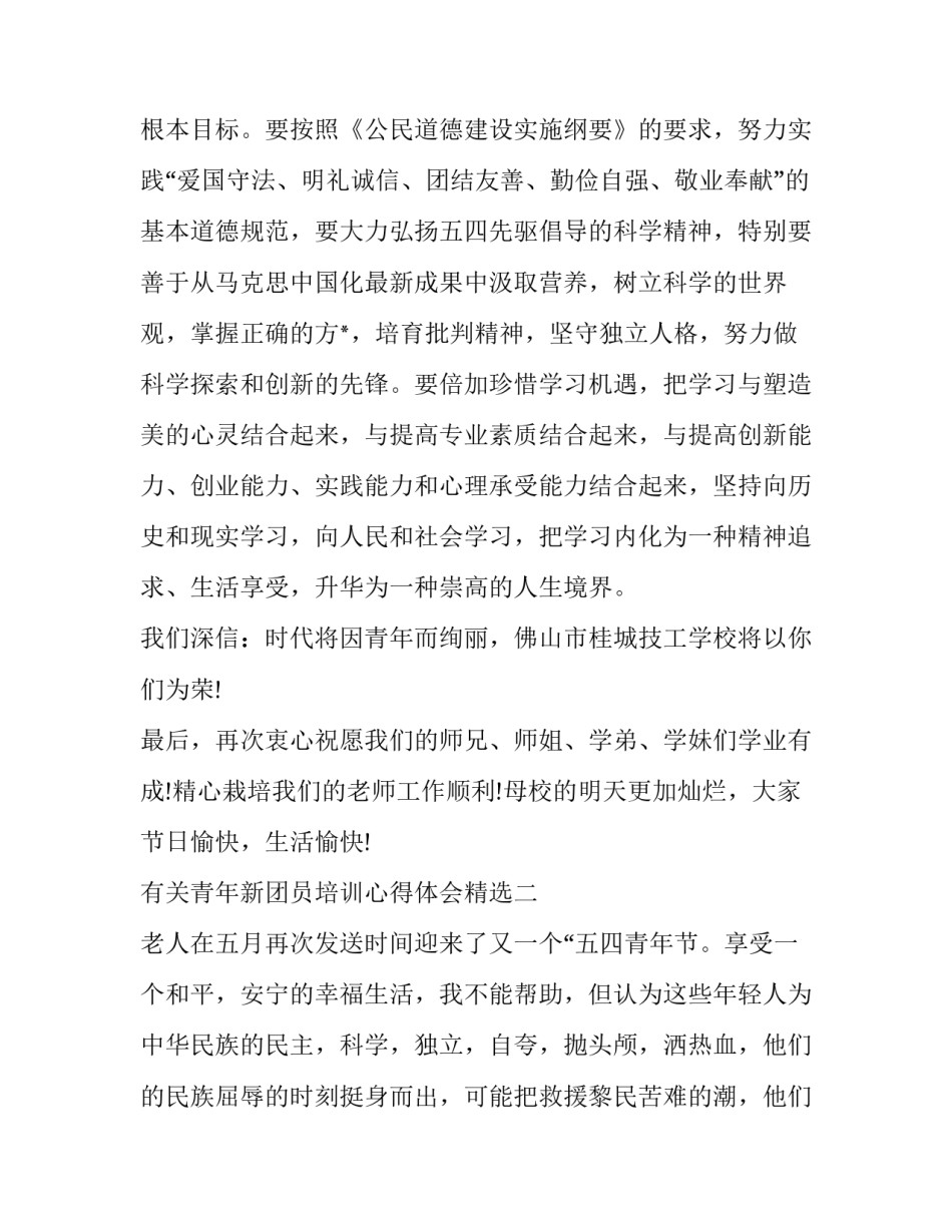 青年新团员培训心得体会精选 青年团会心得体会(2篇)_第2页