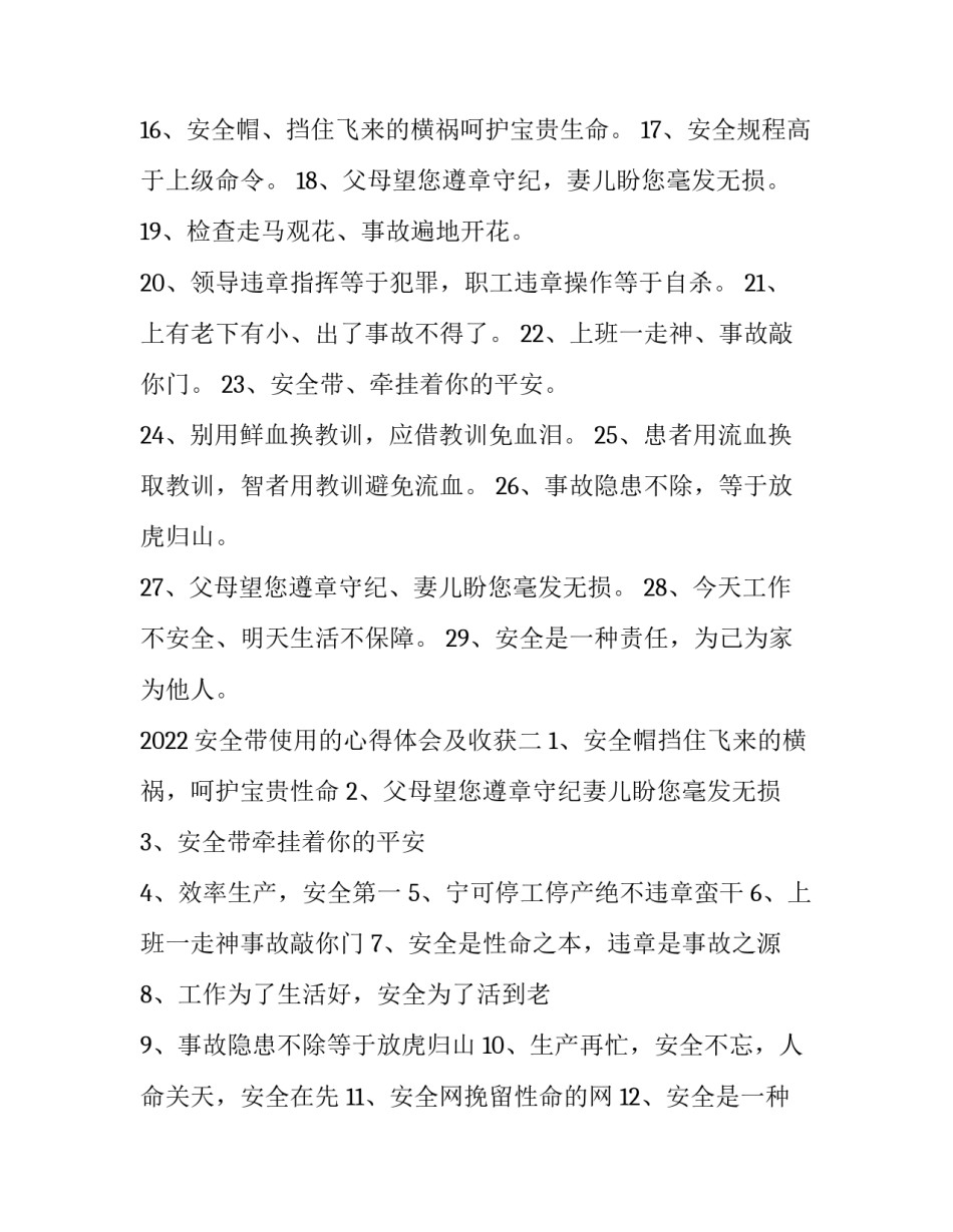 安全带使用的心得体会及收获 未系安全带的心得体会(五篇)_第2页