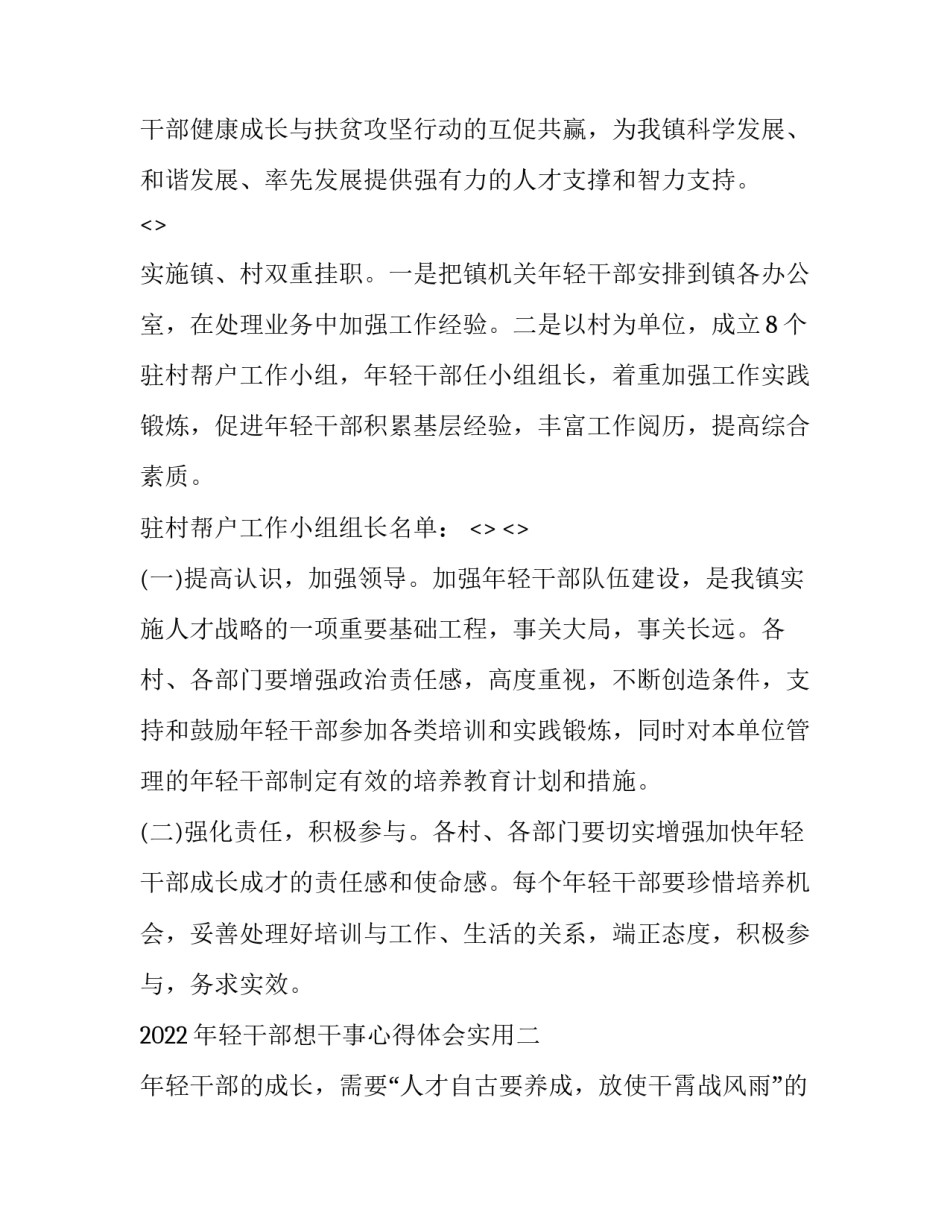 轻干部想干事心得体会实用 广大干部特别是年轻干部要做到 心得(六篇)_第2页